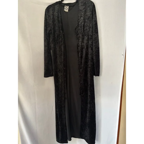 Women's Zanoni by Jalate Velvet Duster Cardigan with leggings in Black Size M - Picture 4 of 9